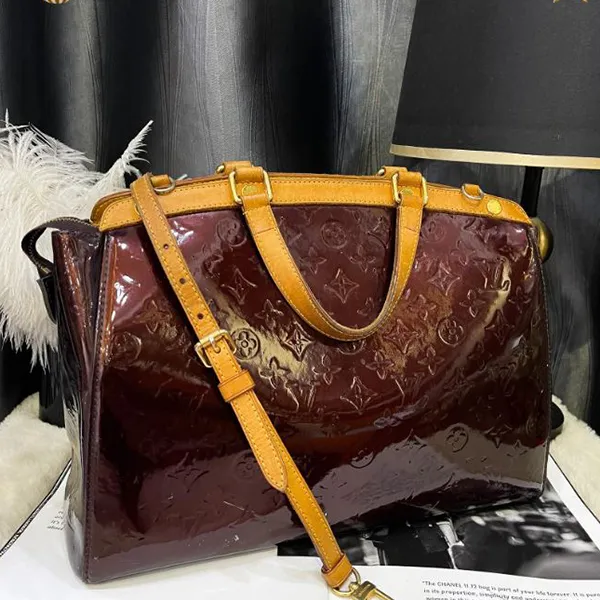 Túi Xách Nữ Louis Vuitton LV Amarante Monogram Vernis Brea MM Bag Màu Đỏ Mận - Túi xách - Vua Hàng Hiệu