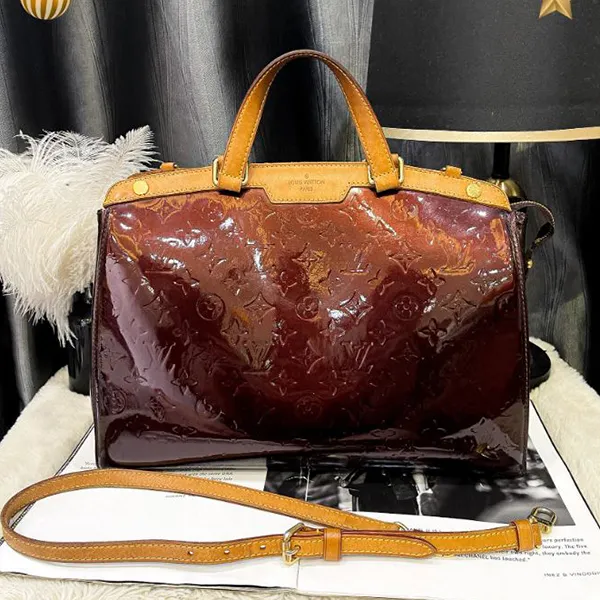 Túi Xách Nữ Louis Vuitton LV Amarante Monogram Vernis Brea MM Bag Màu Đỏ Mận - Túi xách - Vua Hàng Hiệu