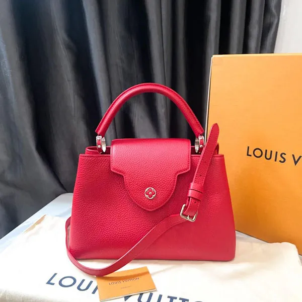 Túi Xách Nữ Louis Vuitton LV Capucines BB Taurillon Leather M94754 Màu Đỏ