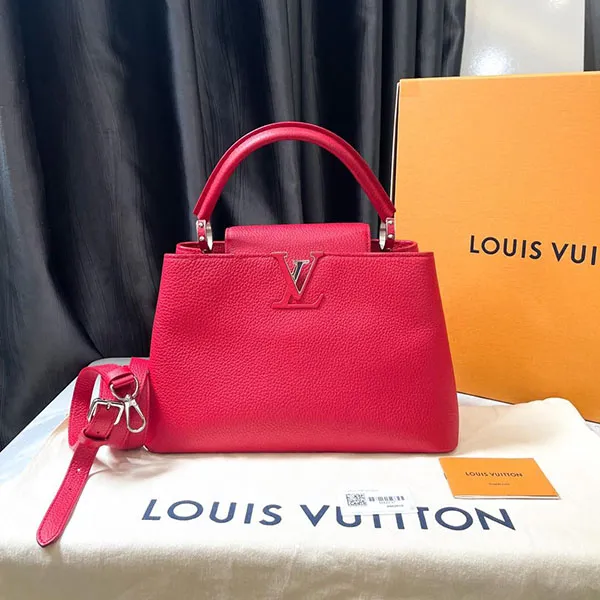 Túi Xách Nữ Louis Vuitton LV Capucines BB Taurillon Leather M94754 Màu Đỏ
