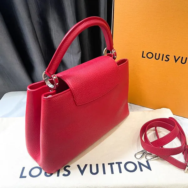 Túi Xách Nữ Louis Vuitton LV Capucines BB Taurillon Leather M94754 Màu Đỏ
