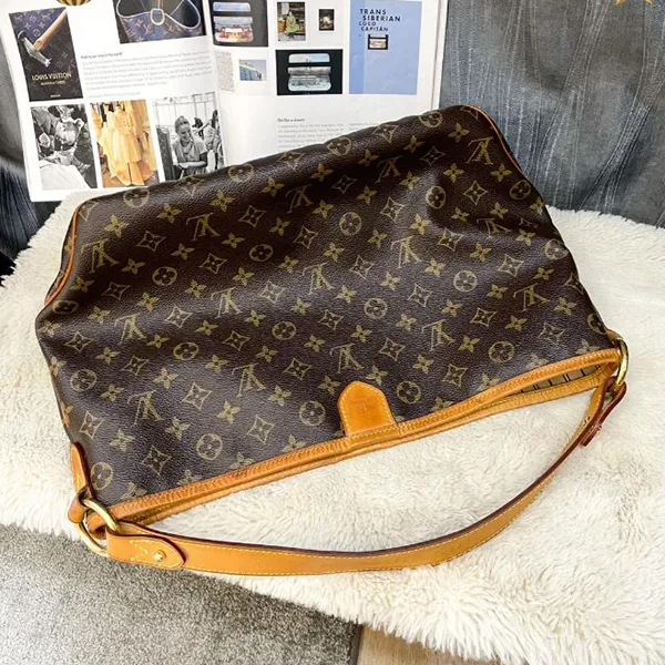 Túi Xách Nữ Louis Vuitton LV Delightful PM Monogram Canvas Shoulder Bag Màu Nâu Đen
