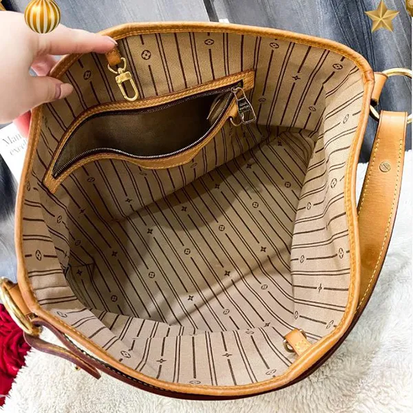Túi Xách Nữ Louis Vuitton LV Delightful PM Monogram Canvas Shoulder Bag Màu Nâu Đen