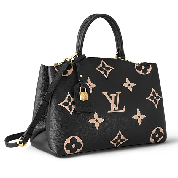 Túi Xách Nữ Louis Vuitton LV Grand Palais Tote Bag Black Beige M45842 Màu Đen Họa Tiết