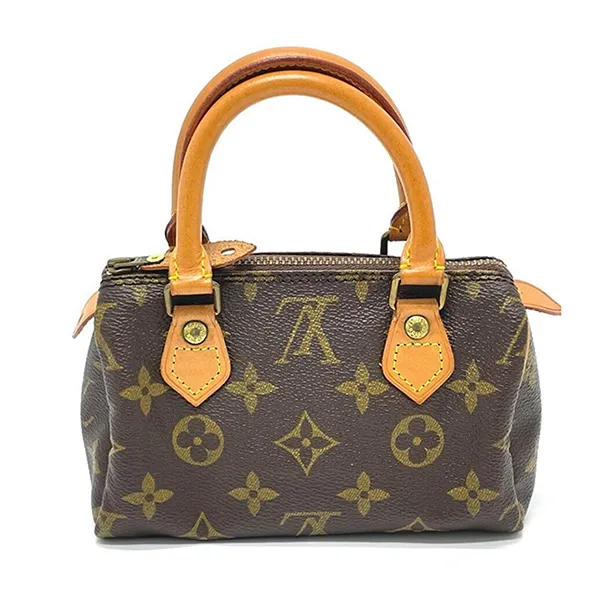 Túi Xách Nữ Louis Vuitton LV M41534 Monogram Mini Speedy Pouch Old Model Hand Bag Brown Màu Nâu Đen - Túi xách - Vua Hàng Hiệu