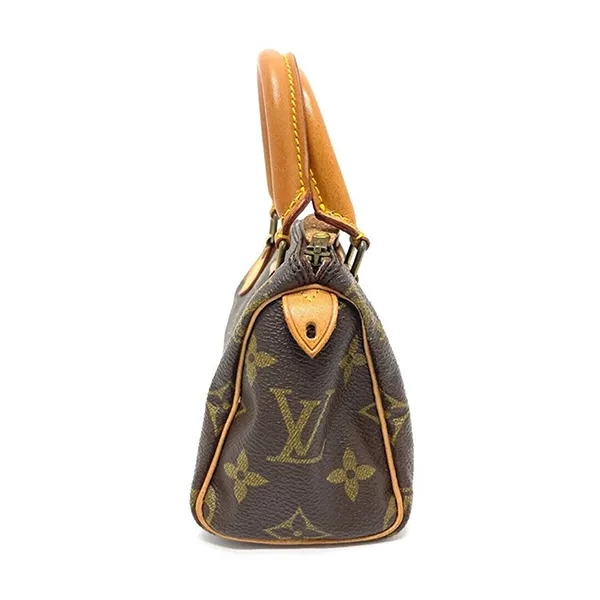Túi Xách Nữ Louis Vuitton LV M41534 Monogram Mini Speedy Pouch Old Model Hand Bag Brown Màu Nâu Đen - Túi xách - Vua Hàng Hiệu