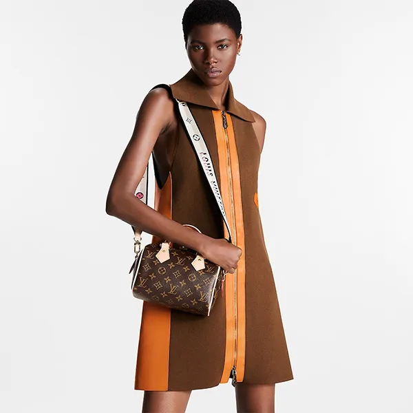 Túi Xách Nữ Louis Vuitton LV M46234 Speedy Bandoulière Bag 20 Màu Nâu Đen