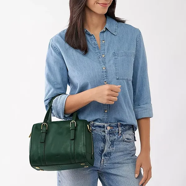 Túi Xách Tay Nữ Fossil Carlie Satchel Bag ZB1772298 Màu Xanh Lá