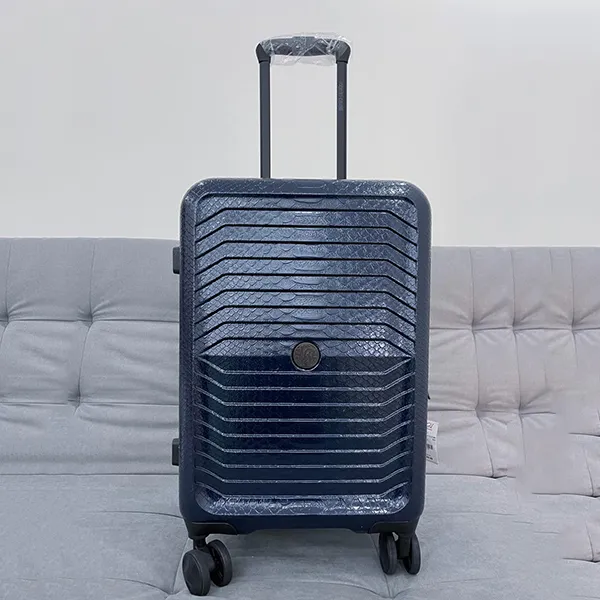 Vali Roberto Cavalli Snake-embossed Plated Spinner Suitcase Màu Xanh Navy