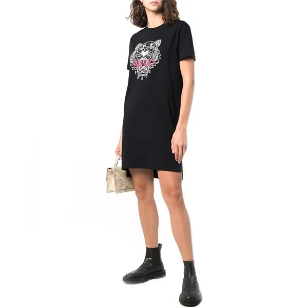 Váy Suông Kenzo Tiger T-shirt Dress Màu Đen Size XS