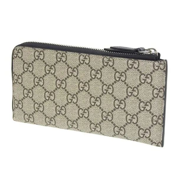 Ví Cầm Tay Nam Gucci GG Supreme Snake Zipper Long Wallet Màu Xám Đen - Túi xách - Vua Hàng Hiệu