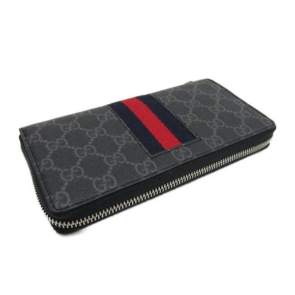 Ví Cầm Tay Nam Gucci GG Supreme Web Long Wallet Màu Đen
