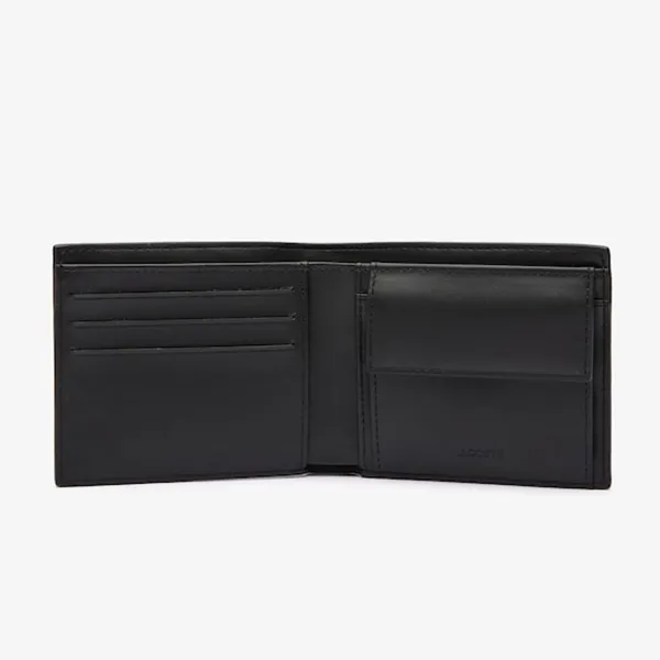 Ví Nam Lacoste Medium Monogram Billfold NH4400 BLK Màu Đen