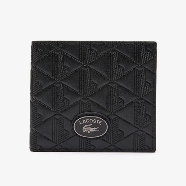 Ví Nam Lacoste Medium Monogram Billfold NH4400 BLK Màu Đen