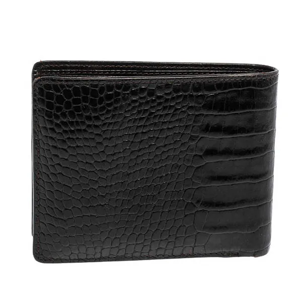 Ví Nam Montblanc Black Croc Embossed Leather Meisterstuck Bifold Wallet Màu Đen - Túi xách - Vua Hàng Hiệu