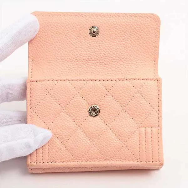 Ví Nữ Chanel Caviar Leather Boy Compact Wallet Pink Wallet Màu Hồng - Túi xách - Vua Hàng Hiệu
