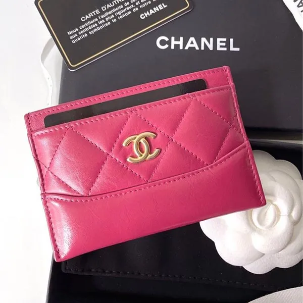 Ví Nữ Chanel Gabrielle Card Holder Màu Hồng Đậm