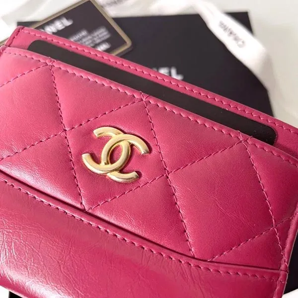 Ví Nữ Chanel Gabrielle Card Holder Màu Hồng Đậm
