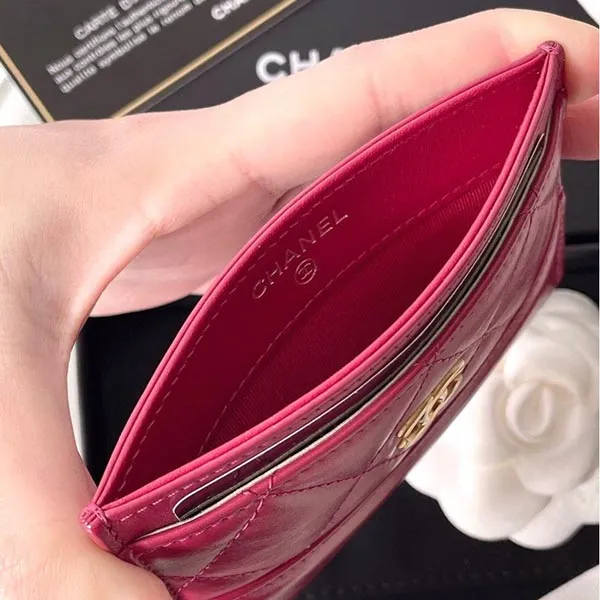 Ví Nữ Chanel Gabrielle Card Holder Màu Hồng Đậm