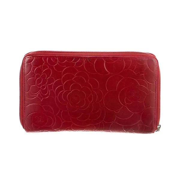 Ví Nữ Chanel Interlocking CC Logo Leather Wallet Màu Đỏ - Túi xách - Vua Hàng Hiệu