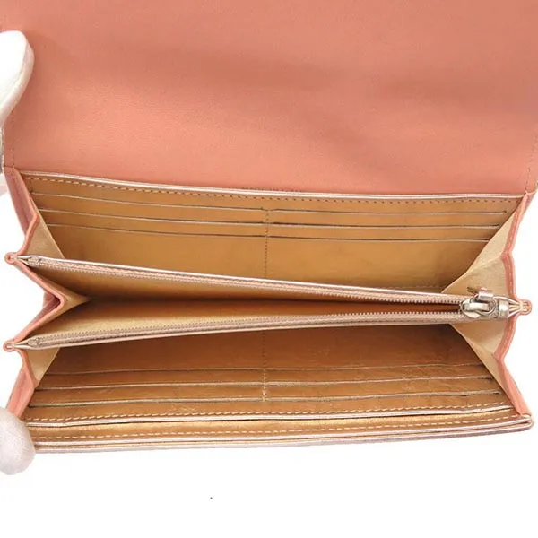 Ví Nữ Chanel Matrasse Leather Pink Silver Coco Mark Long Wallet Màu Hồng