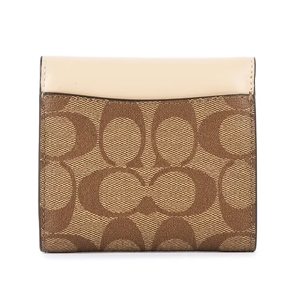 Ví Nữ Coach Trifold Wallet CE930 Màu Khaki/Trắng