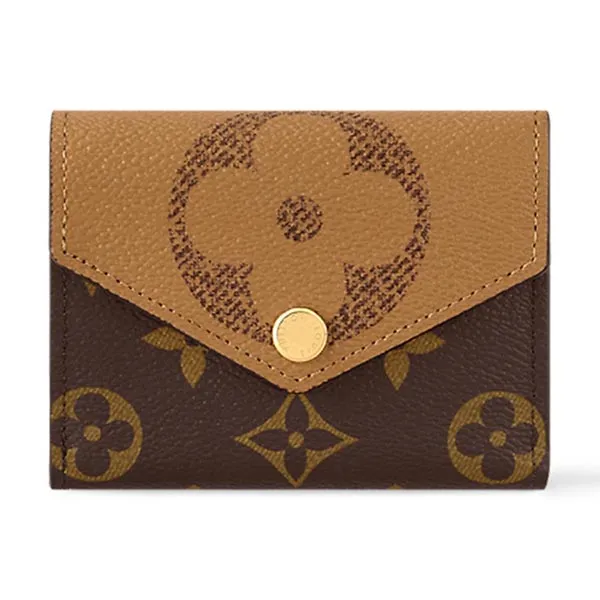 Ví Nữ Louis Vuitton LV Monogram Giant Pattern Zoé Wallet M80725 Màu Nâu Đen