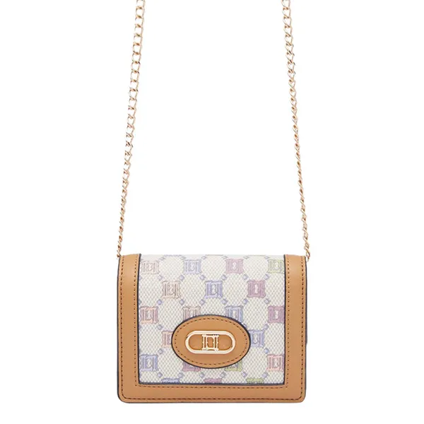 Ví Nữ Lyn Cheri Canvas Card Pocket Wallets On Chain LL24CWS004 Màu Nâu