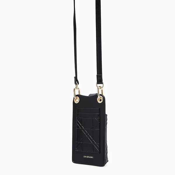 Ví Nữ Lyn Jasmine Emboss Mobile Wallets On Chain LL24CWF018 Màu Đen