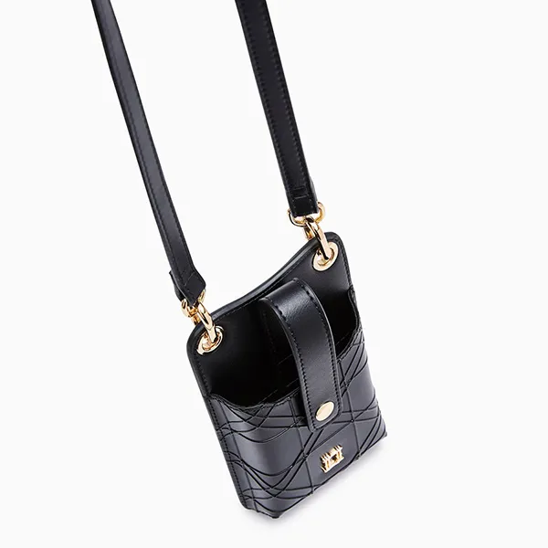 Ví Nữ Lyn Jasmine Emboss Mobile Wallets On Chain LL24CWF018 Màu Đen