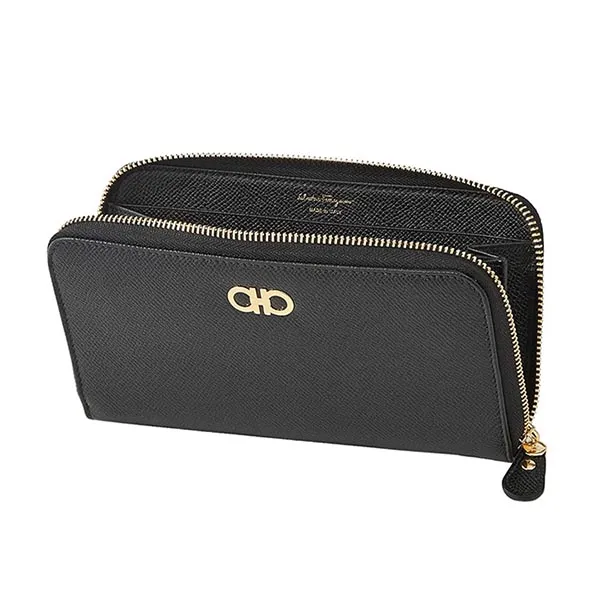 Ví Nữ Salvatore Ferragamo 22O009 0722482 Long Wallet Gancini Black Màu Đen - Túi xách - Vua Hàng Hiệu