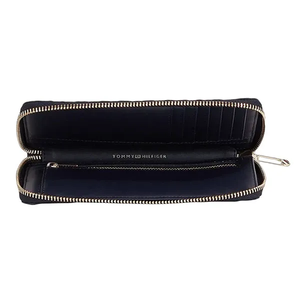 Ví Nữ Tommy Hilfiger TH Iconic Large Zip Wallet Mono Space Blue AW15272 Màu Xanh - Túi xách - Vua Hàng Hiệu