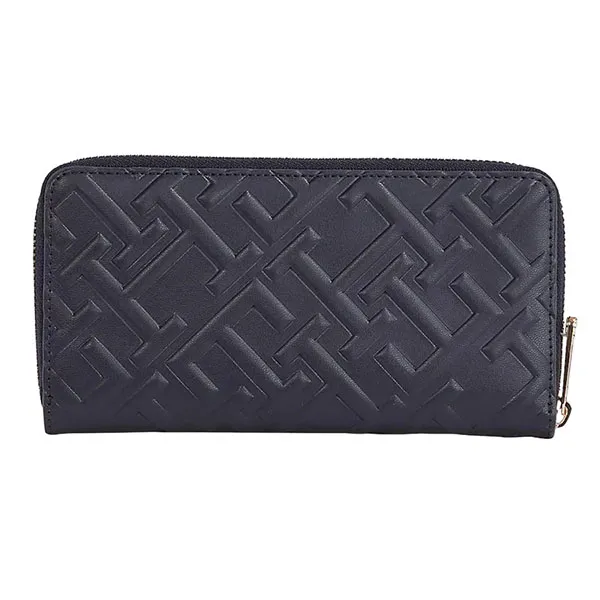 Ví Nữ Tommy Hilfiger TH Iconic Large Zip Wallet Mono Space Blue AW15272 Màu Xanh - Túi xách - Vua Hàng Hiệu