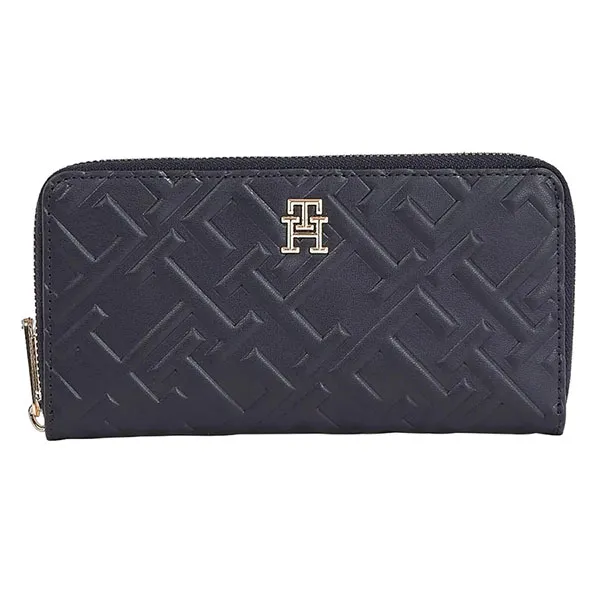 Ví Nữ Tommy Hilfiger TH Iconic Large Zip Wallet Mono Space Blue AW15272 Màu Xanh - Túi xách - Vua Hàng Hiệu