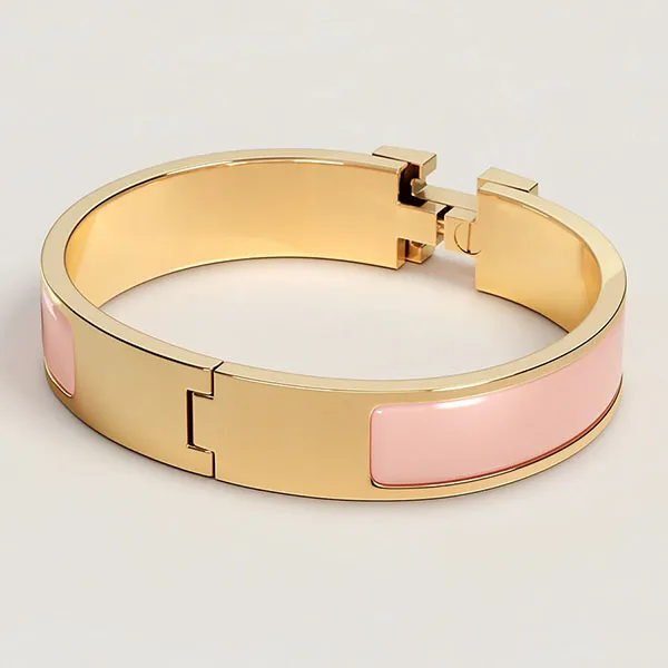 Vòng Đeo Tay Nữ Hermès Clic H Bracelet Màu Vàng Hồng
