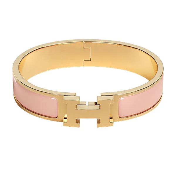 Vòng Đeo Tay Nữ Hermès Clic H Bracelet Màu Vàng Hồng