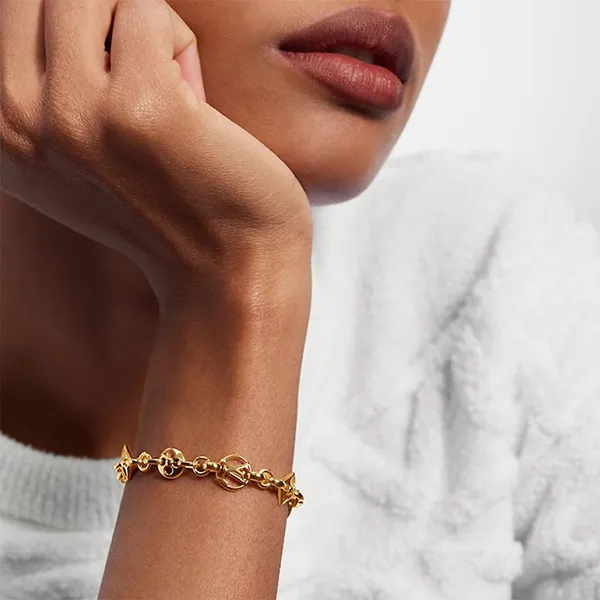 Vòng Đeo Tay Nữ Louis Vuitton LV Crazy in Lock Bracelet M00376 Màu Vàng