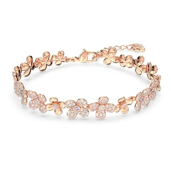 Vòng Đeo Tay Nữ Swarovski Elderflower Bracelet Flower, Pink, Rose Gold-Tone Plated 5253672 Màu Vàng Hồng
