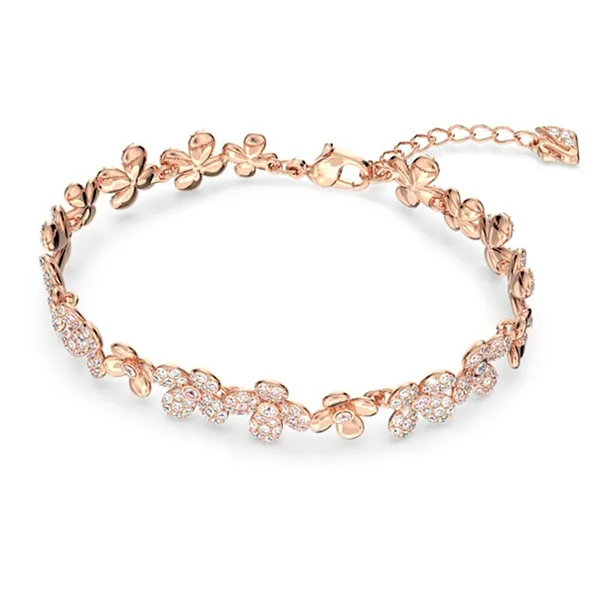 Vòng Đeo Tay Nữ Swarovski Elderflower Bracelet Flower, Pink, Rose Gold-Tone Plated 5253672 Màu Vàng Hồng