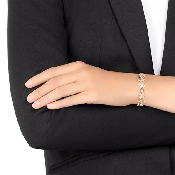 Vòng Đeo Tay Nữ Swarovski Elderflower Bracelet Flower, Pink, Rose Gold-Tone Plated 5253672 Màu Vàng Hồng