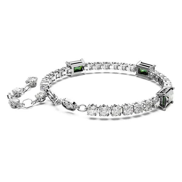 Vòng Đeo Tay Nữ Swarovski Matrix Tennis Bracelet 5666422 Màu Bạc Phối Xanh
