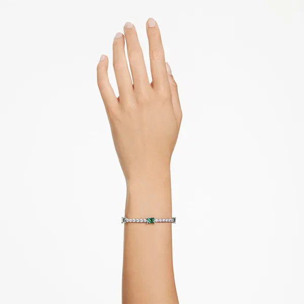 Vòng Đeo Tay Nữ Swarovski Matrix Tennis Bracelet 5666422 Màu Bạc Phối Xanh