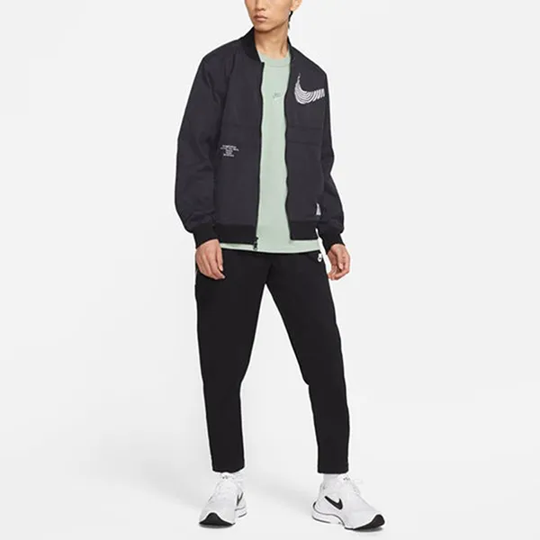Áo Khoác Nam Nike Sportswear Alphabet Logo Printing Athleisure Casual Woven Jacket Autumn Black DM7900-010 Màu Đen Size L