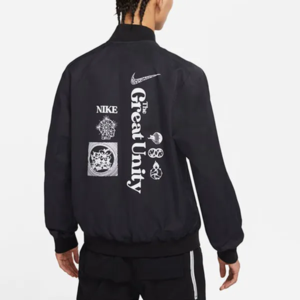 Áo Khoác Nam Nike Sportswear Alphabet Logo Printing Athleisure Casual Woven Jacket Autumn Black DM7900-010 Màu Đen Size L