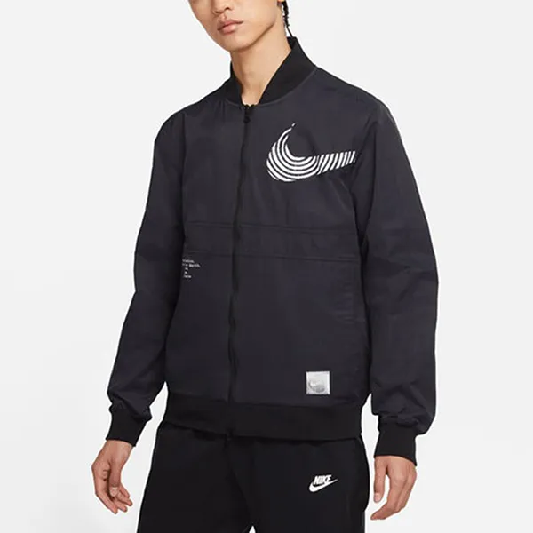 Áo Khoác Nam Nike Sportswear Alphabet Logo Printing Athleisure Casual Woven Jacket Autumn Black DM7900-010 Màu Đen Size L