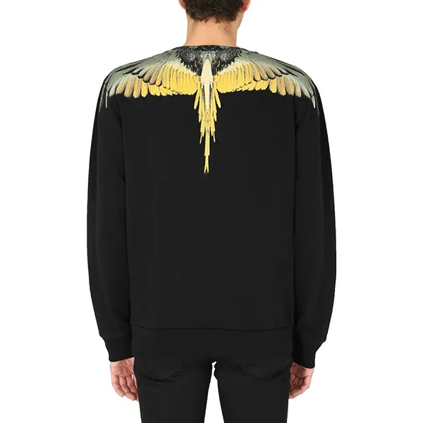 Áo Nỉ Nam Marcelo Burlon County Of Milan Crew Neck Sweatshirt With Wings Print CMBA009_F20FLE0011016 Màu Đen Vàng Size XS - Thời trang - Vua Hàng Hiệu