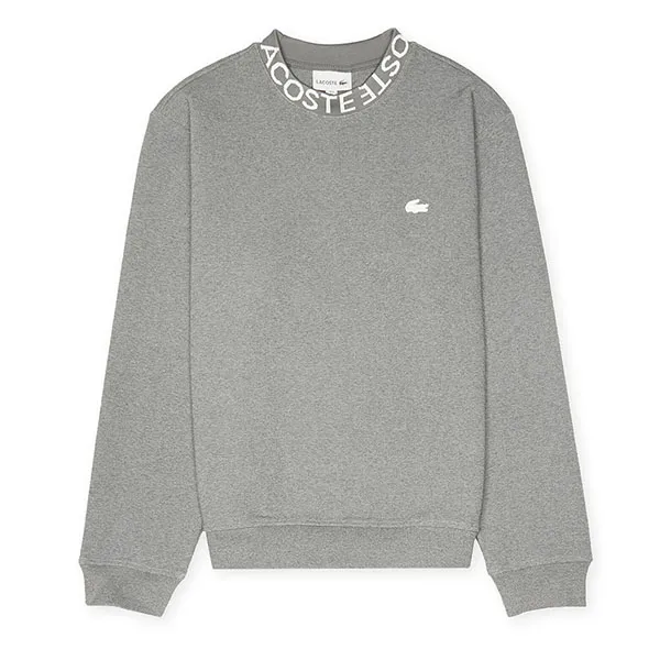 Áo Nỉ Nam Sweater Lacoste Lettered Crew Neck Cotton Blend Sweatshirt SH7446-51 Màu Xám Size 3 - Thời trang - Vua Hàng Hiệu