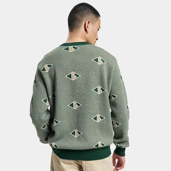 Áo Nỉ Sweater Lacoste Monogram Pattern Sweater AH0253 Màu Xanh Green Size 3 - 4
