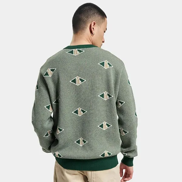 Áo Nỉ Sweater Lacoste Monogram Pattern Sweater AH0253 Màu Xanh Green Size 3