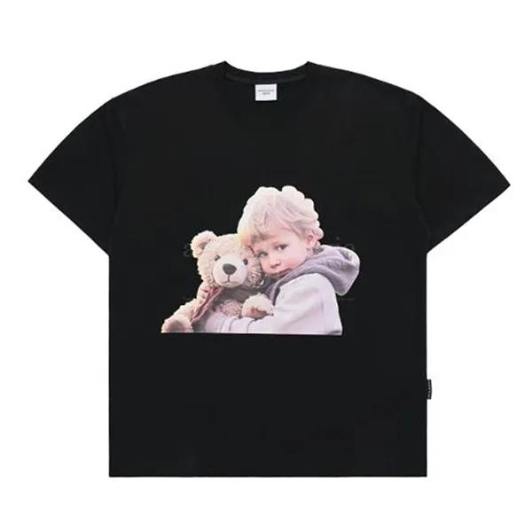 Áo Phông Acmé De La Vie ADLV Baby Face Bear Doll Hug Short Sleeve T-Shirt Black Màu Đen - Thời trang - Vua Hàng Hiệu